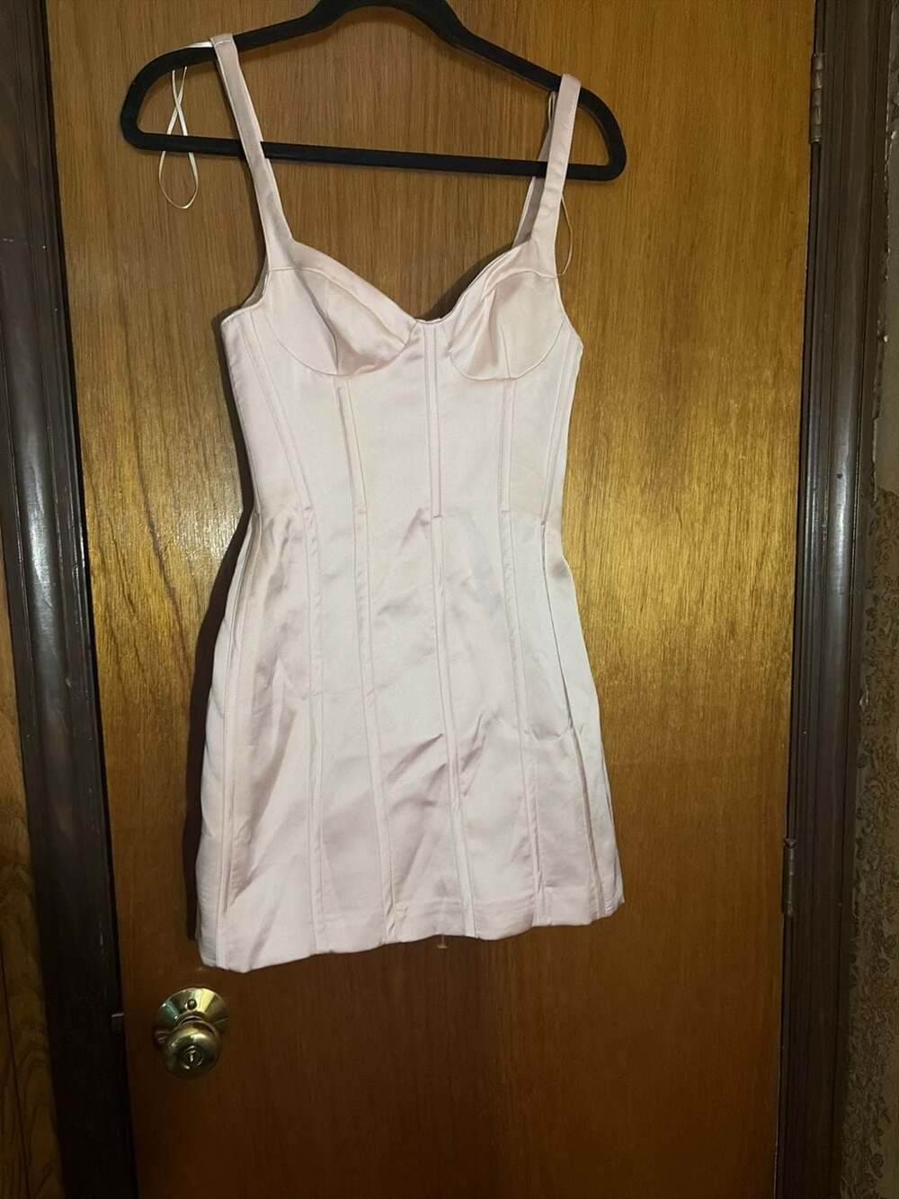 Zara Corset Mini Dress Size S Pink Satin